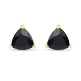 0.70 Carat Genuine Black Sapphire 14K Yellow Gold Earrings