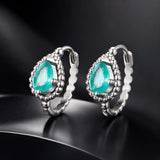 925 Sterling Silver Earrings with Pavé Setting and Transparent Glass