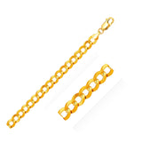 14k Yellow Gold Solid Curb Bracelet 10.0mm