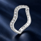 925 Sterling Silver White Gold Plated Moissanite Size 6 Ring for Women