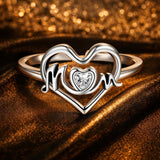 925 Sterling Silver Heart-shaped CZ Ring for Women