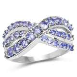 1.49 Carat Genuine Tanzanite .925 Sterling Silver Ring