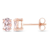 0.72 Carat Genuine Morganite .925 Sterling Silver Earrings