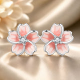 925 Sterling Silver Multi-Color Enamel Pavé CZ Earrings