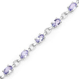 3.12 Carat Genuine Tanzanite .925 Sterling Silver Bracelet