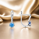 925 Sterling Silver Earrings with Oxidized Finish and Pavé Setting