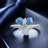 925 Sterling Silver Opal Enamel Ring for Women