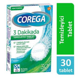 Corega Dental Prosthesis Cleaning Tablets - Effervescent Solution for Denture Hygiene - 30 Tablets