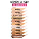 Maybelline Instant Anti Age Eraser Concealer - High Coverage, Anti-Aging, Brightening Under-Eye Coverage