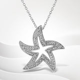 .925 Sterling Silver Prong-Set Diamond Accent Starfish 18" Pendant Necklace (I-J Color, I1-I2 Clarity)