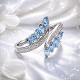 925 Sterling Silver Plated Platinum Pavé CZ Ring for Women