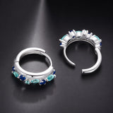 925 Sterling Silver Earrings with Pavé Setting and White Gold Plating for Women