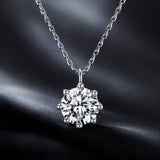 925 Sterling Silver Plated Platinum Moissanite Necklace 39+5cm for Women