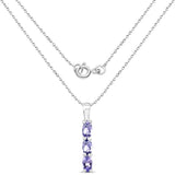 0.75 Carat Genuine Tanzanite .925 Sterling Silver Pendant