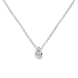 14K White Gold 1/5 Cttw Pear Shape Solitaire Diamond 18" Pendant Necklace (G-H Color, VS2-SI1 Clarity)