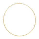 Solid 14K Yellow Gold 2.5mm Paperclip Chain Necklace Unisex 18" Inches