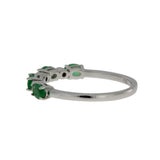 Emerald Diamond Fashion band rings 14KT White Gold
