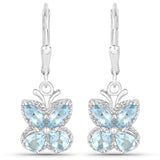 2.60 Carat Genuine Blue Topaz .925 Sterling Silver Earrings