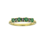 Emerald Diamond Fashion band rings 10KT Yellow Gold