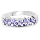 1.19 Carat Genuine Tanzanite .925 Sterling Silver Ring