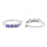 1.32 Carat Genuine Blue Sapphire .925 Sterling Silver Earrings