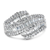 14K White Gold Diamond Cocktail Ring Band (1 3/4 Cttw, H-I Color, SI2-I1 Clarity) - Size 6-1/2