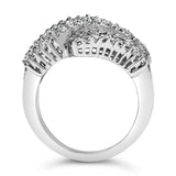14K White Gold Diamond Cocktail Ring Band (1 3/4 Cttw, H-I Color, SI2-I1 Clarity) - Size 6-1/2
