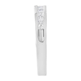 .925 Sterling Silver 1/2 Cttw Princess-Cut Diamond Channel-Set Half-Eternity Wedding or Anniversary Band Ring (H-I Color, I2 Clarity) - Size 6