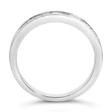 .925 Sterling Silver 1/2 Cttw Princess-Cut Diamond Channel-Set Half-Eternity Wedding or Anniversary Band Ring (H-I Color, I2 Clarity) - Size 6