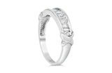 .925 Sterling Silver 1/2 Cttw Baguette Cut Diamond Channel Set X-Station Wedding Ring (H-I Color, I1-I2 Clarity) - Size 6-1/2