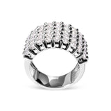 14k White Gold 4.0 Cttw Diamond 5 Row Ring Band (I-J Color, I1-I2 Clarity) - Ring Size 7