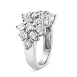 14K White Gold 4.0 Cttw Diamond Multi Row Scatter Band Ring (I-J Color, I1-I2 Clarity) - Size 7