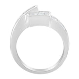 14K White Gold Princess and Baguette-cut Diamond Ring (1 1/3 Cttw, G-H Color, SI2-I1 Clarity) - Size 6-3/4