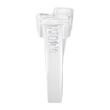 14K White Gold Princess and Baguette-cut Diamond Ring (1 1/3 Cttw, G-H Color, SI2-I1 Clarity) - Size 6-3/4