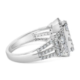 14K White Gold 2 1/4 Cttw Diamond Cocktail Cluster Ring (G-H Color, SI2-I1 Clarity) - Size 7