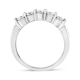 14K White Gold 1/2 Cttw Round-Cut 5-Stone Diamond Ring (H-I Color, SI1-SI2 Clarity) Size 7