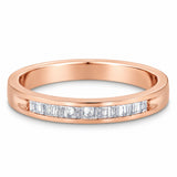 10K Rose Gold over .925 Sterling Silver 1/5 Cttw Diamond Channel-Set Stackable Band Ring (H-I Color, I1-I2 Clarity) - Size 6 3/4