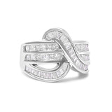 14K White Gold 2.0 Cttw Diamond Channel Set Bypass Ring