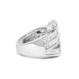 14K White Gold 2.0 Cttw Diamond Channel Set Bypass Ring