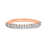 10K Rose Gold Plated Sterling Silver 1/3 Cttw Diamond Band Ring