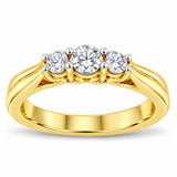 10K Yellow Gold Three-stone Diamond Ring (0.50 cttw, J-K Color, I2-I3 Clarity)