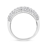 .925 Sterling Silver 2.00 Cttw Round and Baguette-Cut Diamond Cluster Ring (H-I Color, I1-I2 Clarity) - Size 7