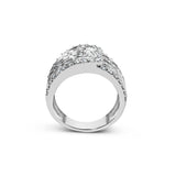 10K White Gold 2 1/2 Cttw Round and Baguette-Cut Diamond Multi-Row Bypass Ring (J-K Color, I2-I3 Clarity) - Ring Size 7