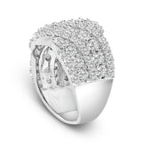 10K White Gold 3.00 Cttw Diamond Multi Row Cluster Band Ring (I-J Color, I3 Clarity) - Size 7