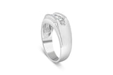 Men's .925 Sterling Silver 1/3 Cttw Diamond Channel Set 3 Stone Ring Band (I-J Color, I3 Clarity) - Ring Size 10