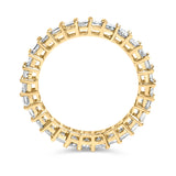 14K Yellow Gold 2.00 Cttw Shared Prong Set Princess Cut Diamond Eternity Band Ring (J-K Color, SI1-SI2 Clarity) - Ring Size 7