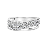 10K White Gold 1/2 Cttw Princess Diamond Split Shank Band Ring