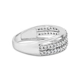 10K White Gold 1/2 Cttw Princess Diamond Split Shank Band Ring