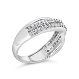 10K White Gold 1/2 Cttw Princess Diamond Split Shank Band Ring