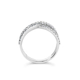 10K White Gold 3/4 Cttw Princess Natural Diamond Split Shank and Weave Band Ring (H-I Color, SI1-SI2 Clarity) - Ring Size 7